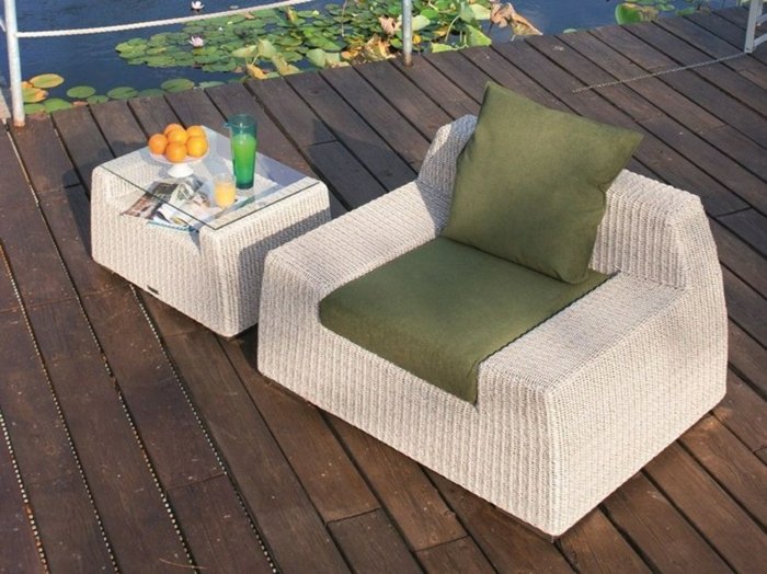 table de jardin design fauteuil de jardin moderne design en résine tressée design atmosphera