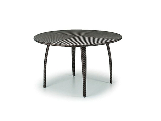 table en résine tressée jardin aménagement noir dedon design