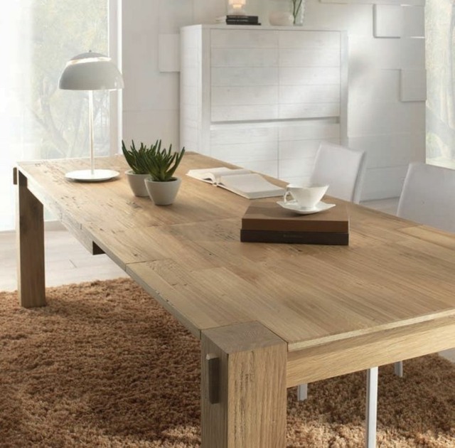 table de salle à manger bois brut STORIA Domus Arte