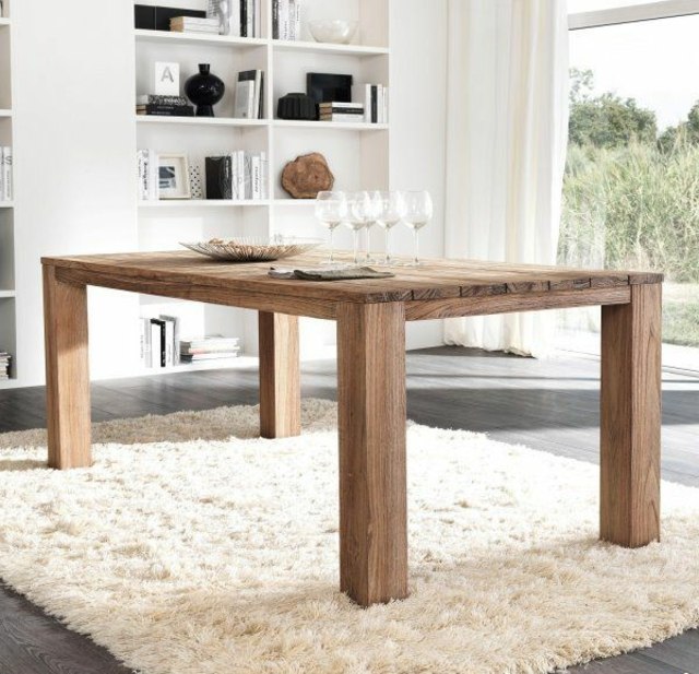 table de salle à manger minimaliste bois brut