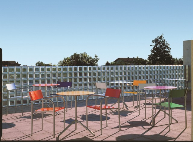 jardin aménagement table de jardin pliante jaune rose chaise pliante design terrasse