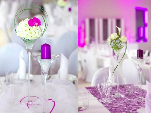 table mariage violet blanc 