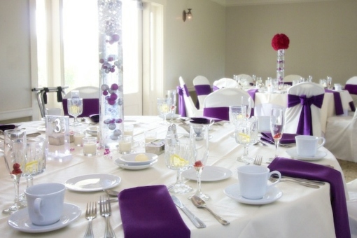 table mariage violet blanc