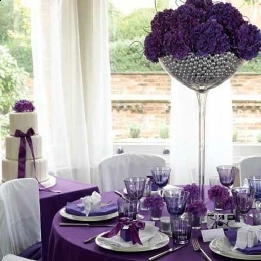 table mariage violet
