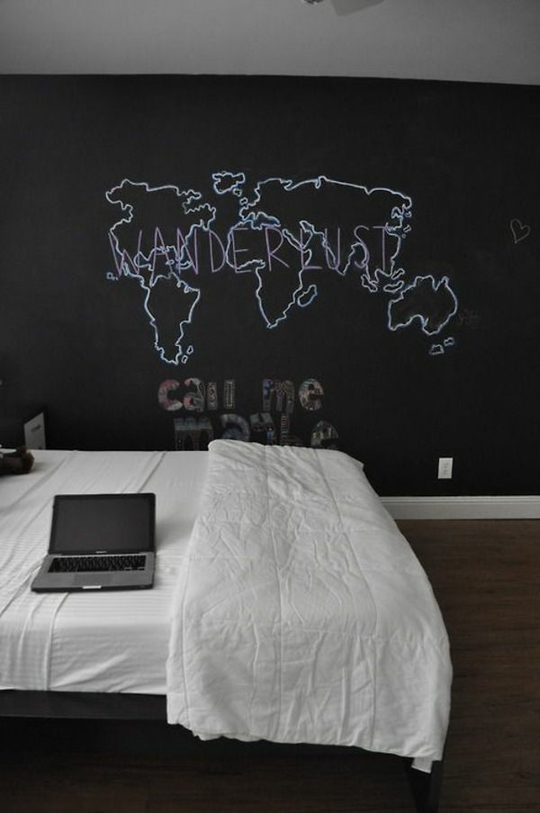tableau noir personnalisé carte du monde