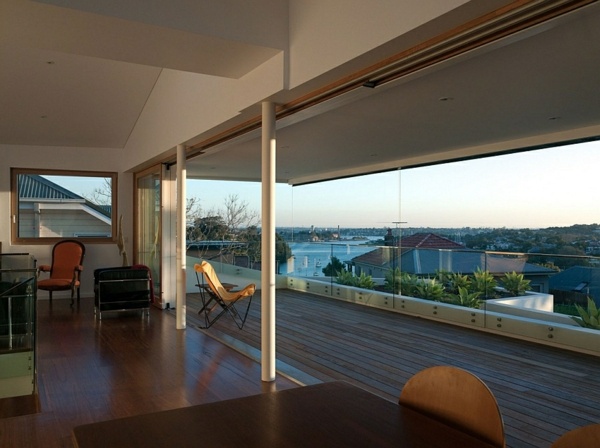 terrasse moderne bois verre