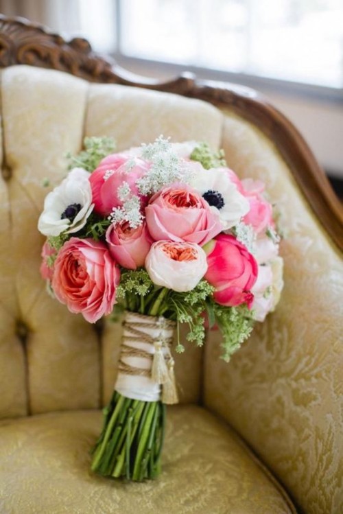 zoom bouquets de fleurs mariage doux