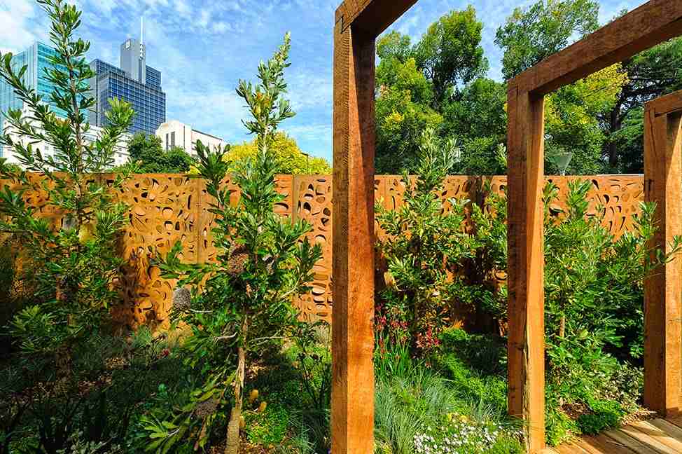 acier corten clôture mur de jardin 
