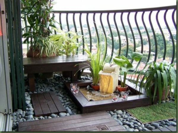 aménagement balcon jardin japonais