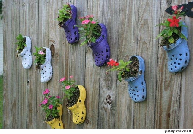 sandales Crocs upcyclés pots fleurs