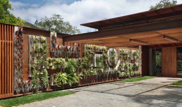 décoration végétale panneaux bois