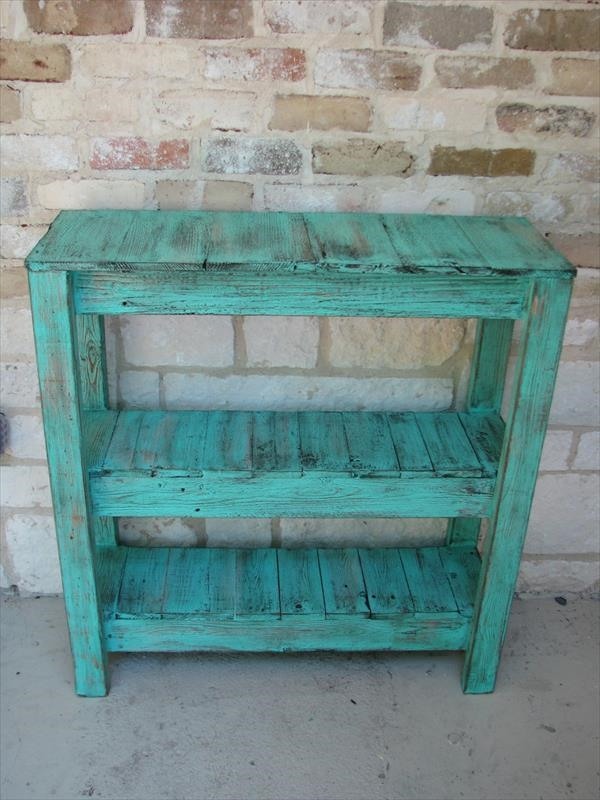 palette étagère bleue idée bois meuble bricolage recyclage pas cher