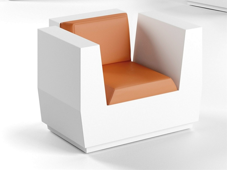fauteuil jardin accoudoirs design orange blanc big cut mobilier de jardin 