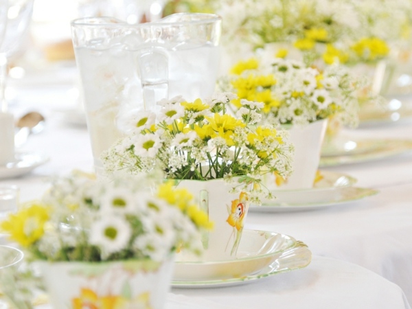 bouquet fleurs mariage idée déco de table 