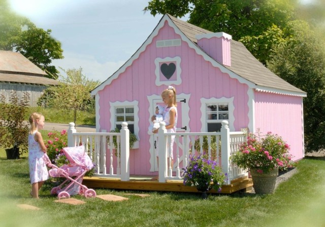 grande maison enfant jardin rose filles