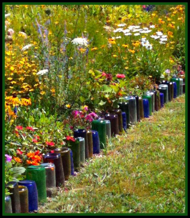 bordurette idée jardin clôture de pots confiture 