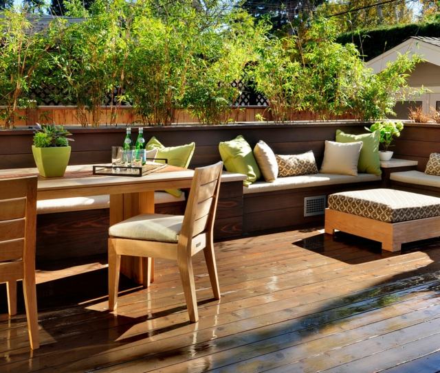 clôture jardin végétale chaise en bois canapé de jardin en bois