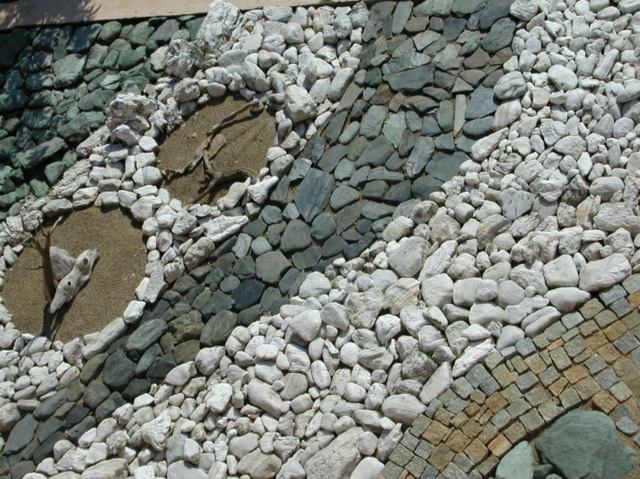 idée décoration jardin extérieur avec pierre revetement sol 