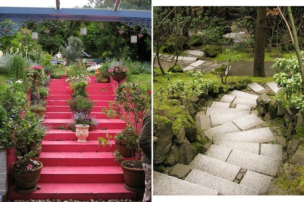 idee decoration escalier jardin