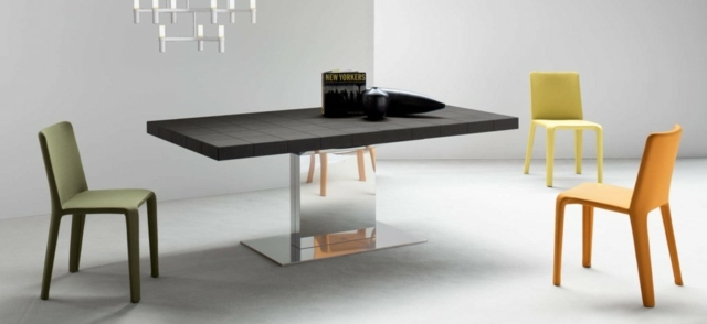 table à manger design grise verre chaise design