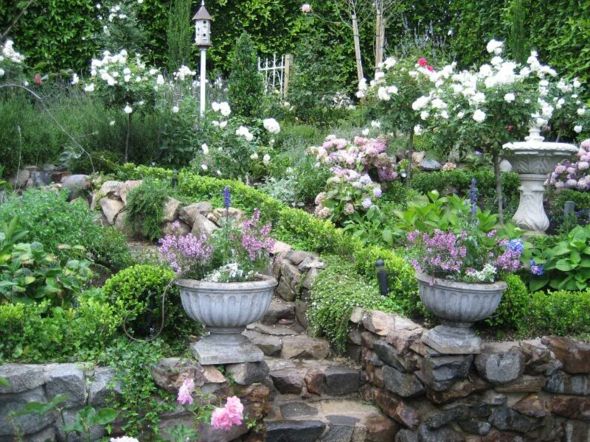 idées aménagement jardin anglais deco pierre