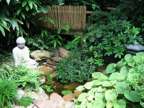 jardin japonais deco statue Boudhha