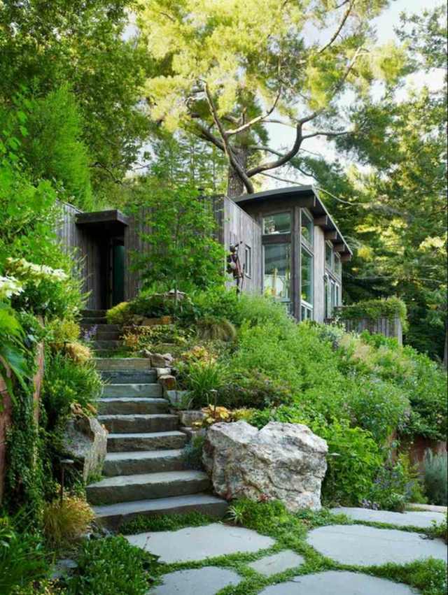 jardin paysager escaliers pierre