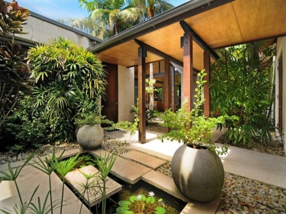 jardin rocaille maison moderne