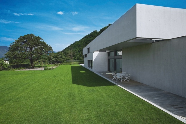 maison design moderne jardin vert
