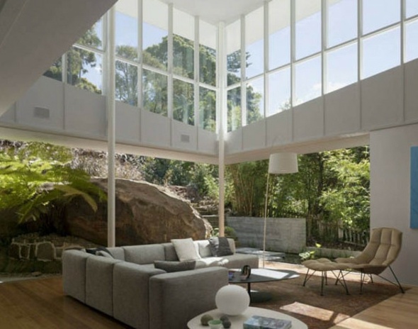 maison minimaliste jardin japonais rocaille