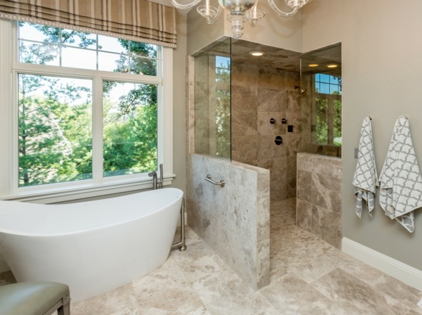 marbre verre salle baine moderne