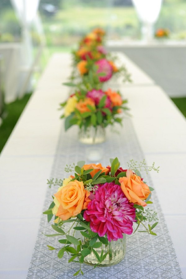 centre de table mariage idée déco fleurs 