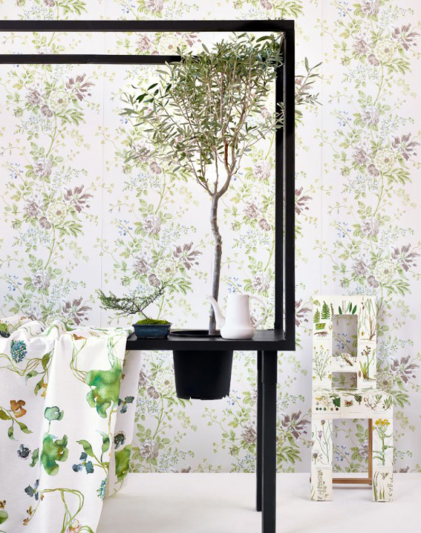 papier peint motif floral moderne