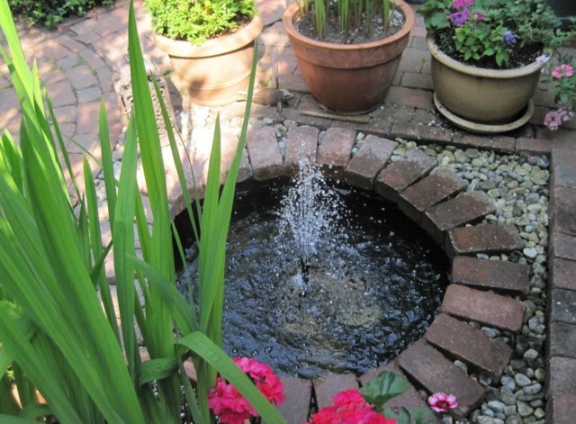 petit bassin avec fontaine donne vie au jardin