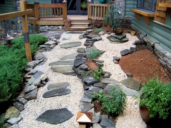 petit jardin moderne rocaille
