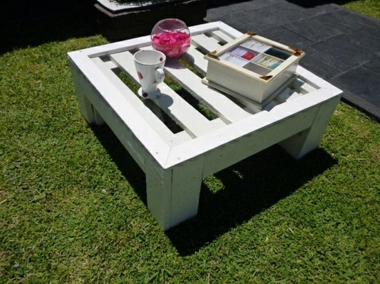 petite table basse jardin palettes bois