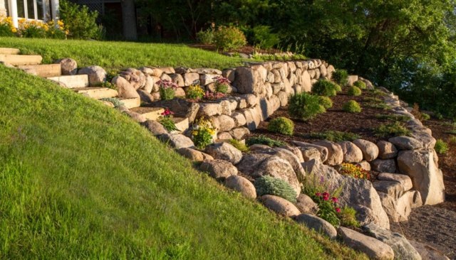 pierre naturel mur jardin