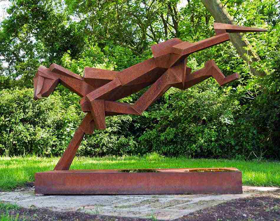 corten sculpture acier déco jardin 