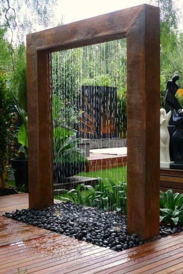 superbe arc fontaine contemporaine pour jardin