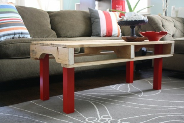 salon table de salon design en palettes en bois bricolage