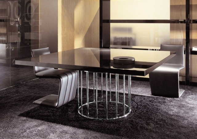 moderne table noire métal fauteuil 