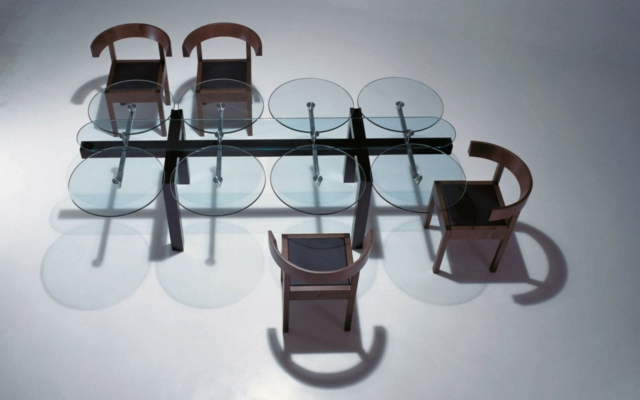 table cuisine design verre chaise 