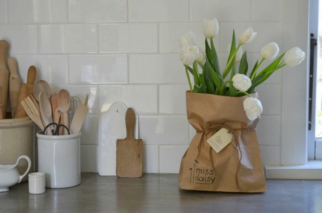 tulipes blanc deco cuisine
