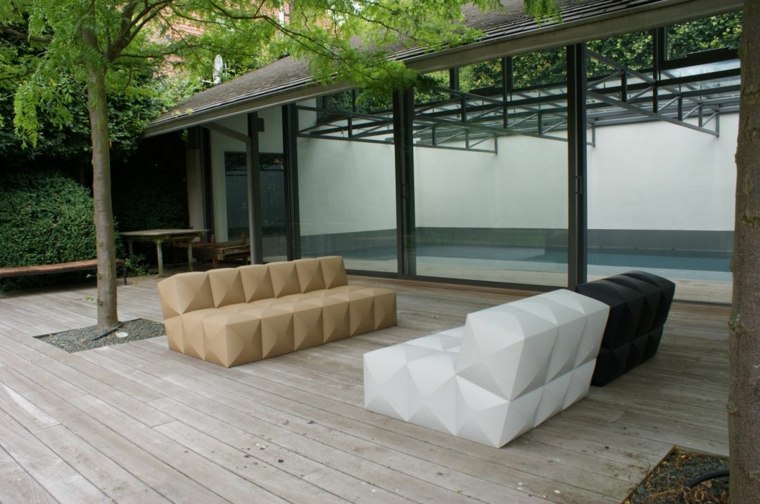 canapé jardin contemporain Pieter Jamart fauteuil de jardin design bancs de jardin