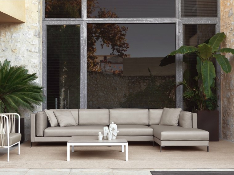 meuble de jardin originaux design moderne canapé extérieur cuir design idée aménagement collection slim expormim