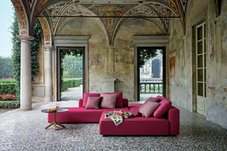 meuble de jardin canapé extérieur rose et design Dandy