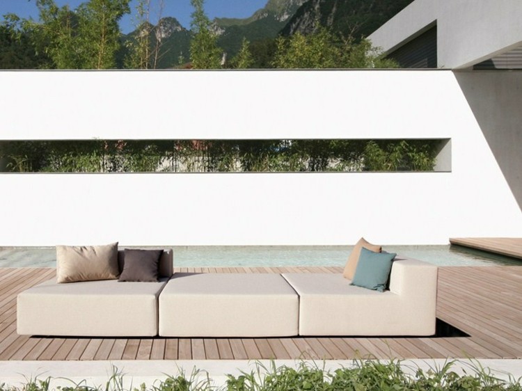 canapé exterieur moderne beige April Furniture