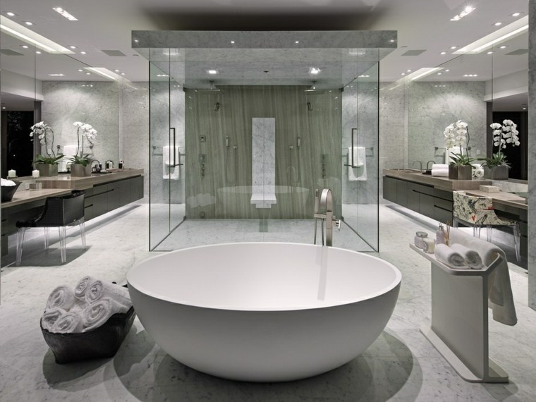 Revêtement mural salle de bain en marbre moderne 
