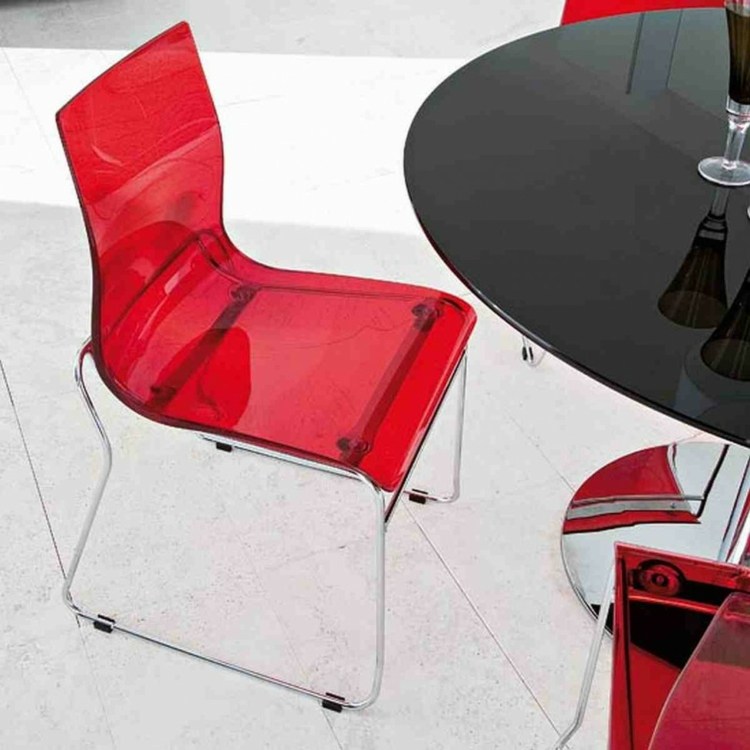 chaise cuisine moderne rouge