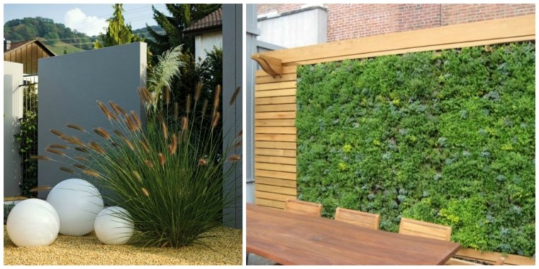 idée de clôture bois déco jardin plante palissade végétale 